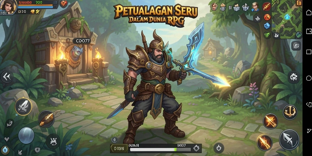 Tampilan screenshot utama COO77 menampilkan pertarungan epik RPG yang seru.