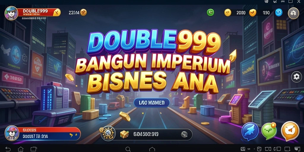 Tampilan gameplay seru dari DOUBLE999 yang menampilkan manajemen bisnis.