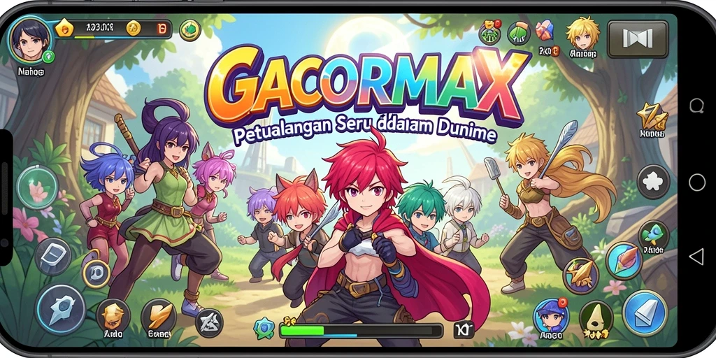 Tampilan gameplay menarik dalam GACORMAX dengan karakter anime populer.