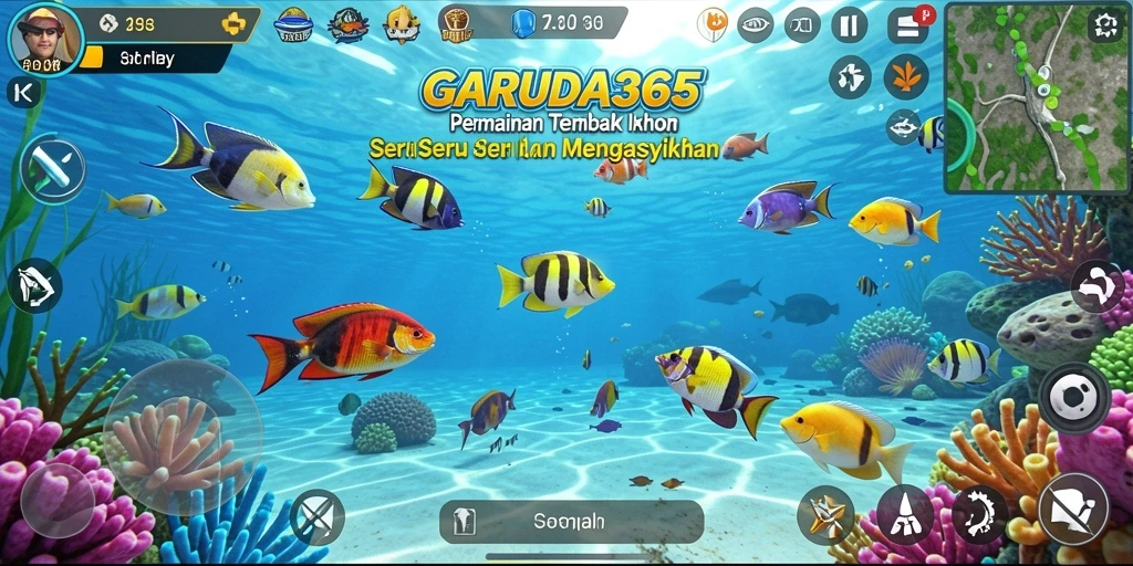 Screenshot gameplay GARUDA365 menampilkan aksi menembak ikan yang seru.