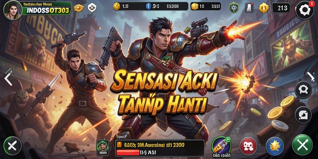 Tampilan gameplay aksi INDOSLOT303 dengan grafis menawan.