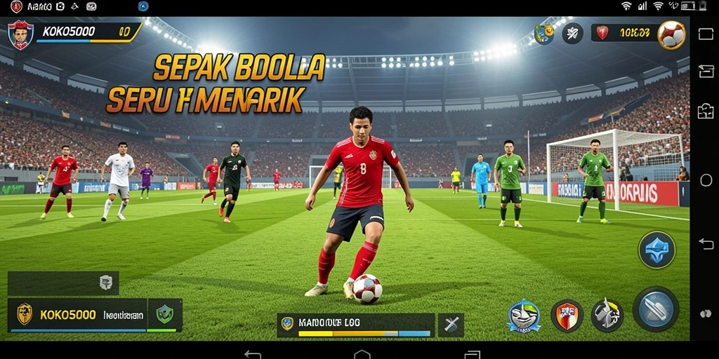 Tampilan gameplay KOKO5000 yang mendebarkan saat mencetak gol.