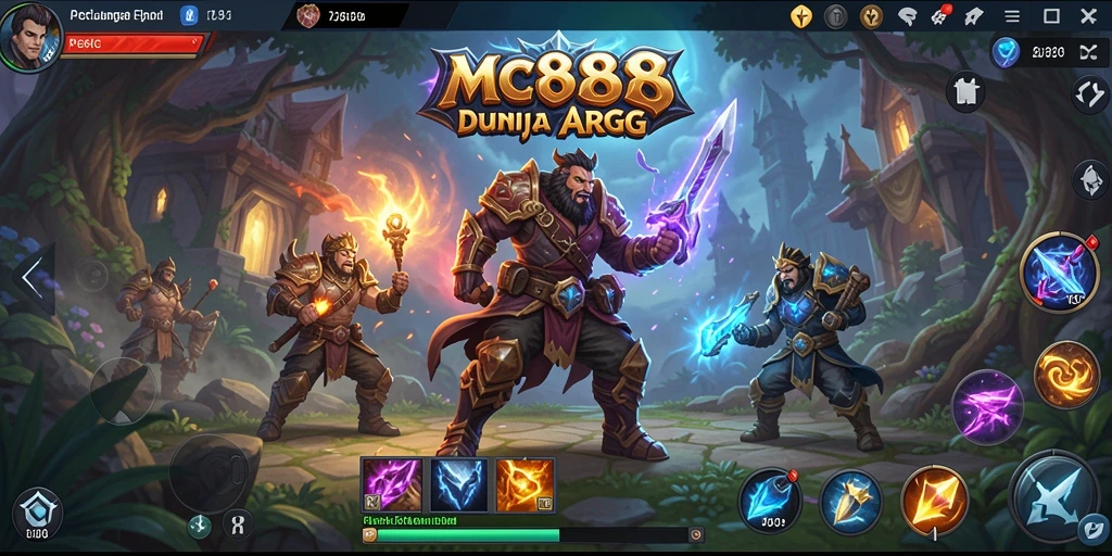 Tangkapan layar utama MC888 menampilkan aksi seru dalam pertempuran ARPG.