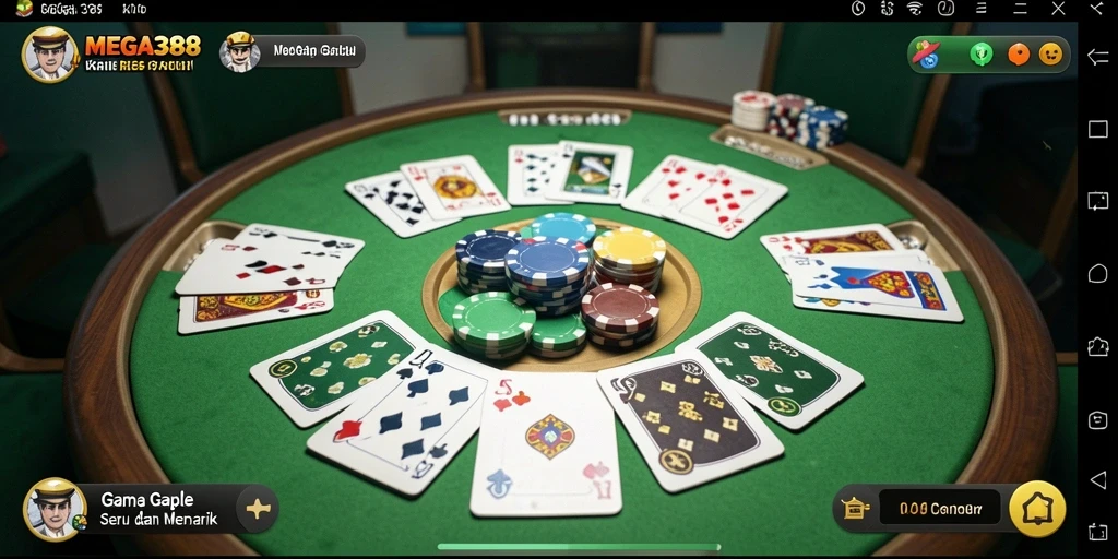 Tampilan gameplay menarik dari MEGA388 yang penuh strategi Gaple.
