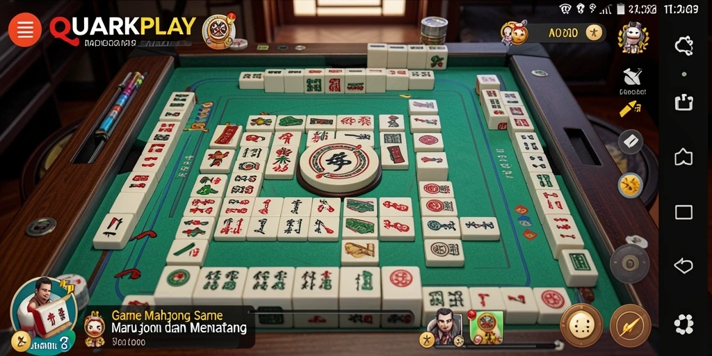 Tangkapan layar gameplay seru di QUARKPLAY dengan tantangan Mahjong.