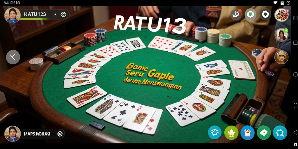 Tampilan gameplay seru dari RATU123 saat bermain Gaple.