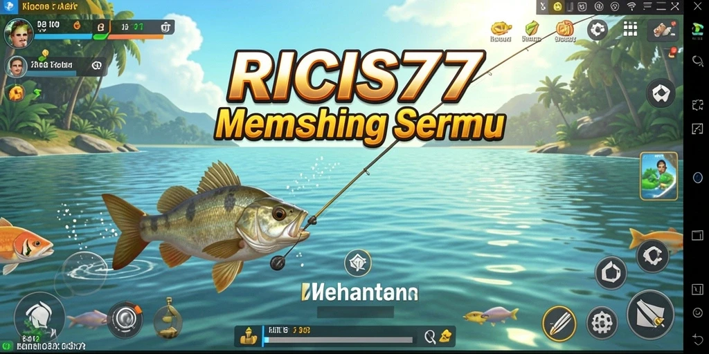 Gameplay RICIS77 yang menampilkan aktivitas memancing seru.