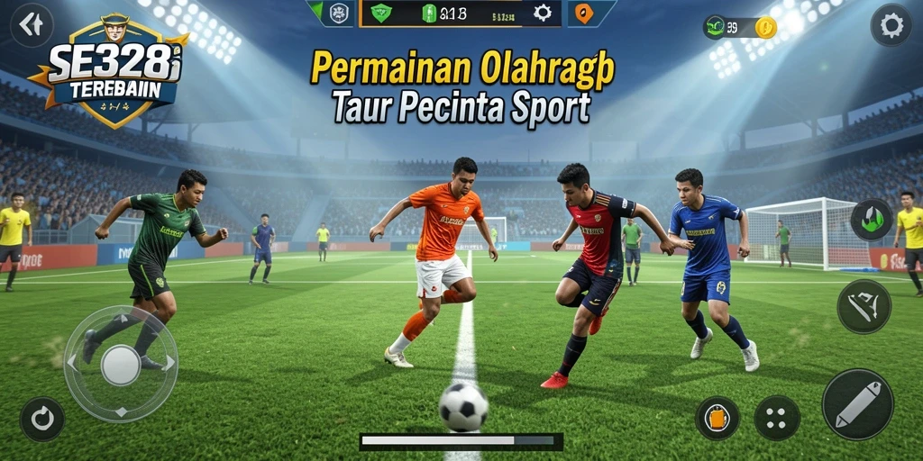 Tangkapan layar SE328 menunjukkan pertandingan olahraga yang seru dan penuh aksi.