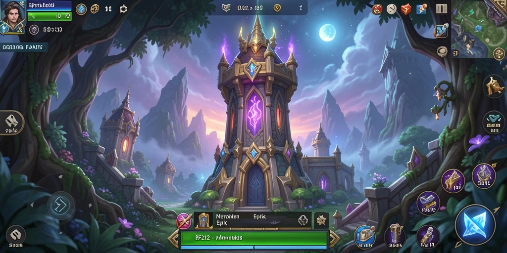 Screenshot gameplay SP212 menampilkan menara yang siap bertahan dari serangan musuh.